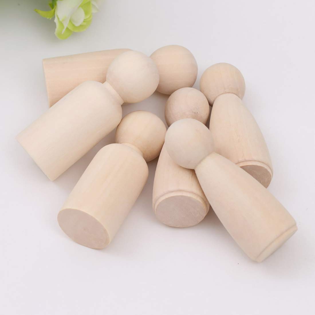 LUUFAN 20Pcs Wooden Peg Doll, 65 mm Unfinished Wooden Female Male Plain Blank Bodies Angel Dolls for DIY Craft Wedding Party (Pack of 20) LUUFAN