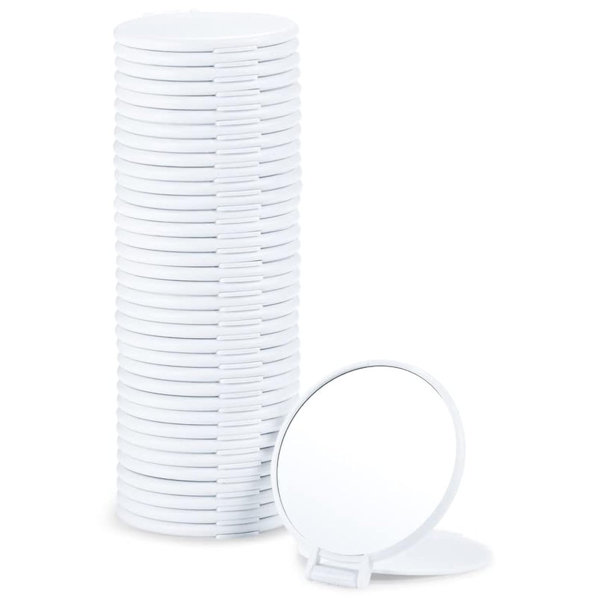 Qislee Compact Mirror Bulk, Round Makeup Bulk Compact Mirrors for Purse, Set of 36 (White) Qislee