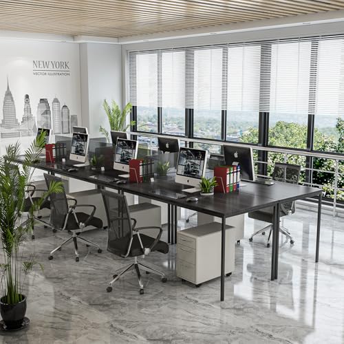 Bonzy Home Conference Tables 9ft Office Computer Desk for Meeting Room Study Writing Printer Podcast Table Save Space Design for 10 People Modern Black 4PCS (110.2"x47.2"x29.5", Black) Bonzy Home