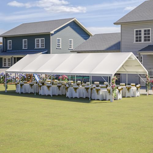 GihulaGo 20x40 ft Party Tent, Outdoor Heavy Duty Party Wedding Big Tent Event Shelters, Upgraded Galvanized Canopy with Removable Sidewalls, Doors, 4 Sandbags and 3 Carry Bags GihulaGo