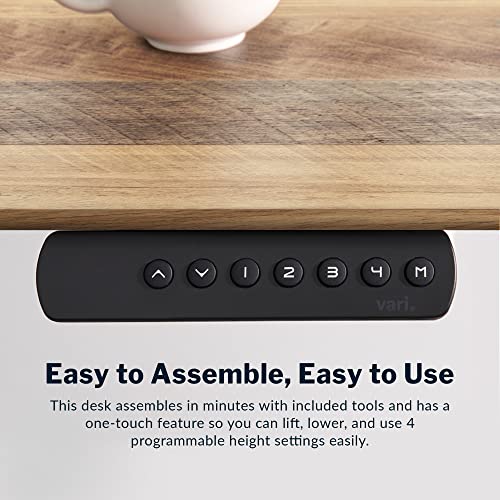 Vari Classic Electric Standing Desk - VariDesk Height Adjustable Sit/Stand Desk - Dual Motor with Memory Presets, Stable T-Style Legs - Gaming or Home Office Workstation - 72”x30”, Reclaimed Wood Vari