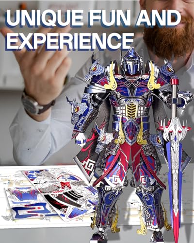 Piececool 3D Metal Puzzles Mecha Model Kits-The Titan Figure Model Building Blocks Kits for Adults, DIY Brain Teaser 3D Puzzle for Men Teen Students Hobbies Fidget Gifts -157 Pcs