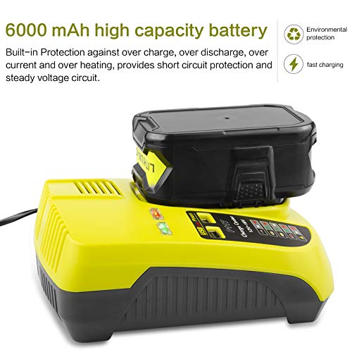 Fancy Buying Upgrade 18V 6.0Ah P108 Battery Replacement for Ryobi 18 Volt Battery Lithium P102 P103 P104 P105 P107 P109 P122,Battery for Ryobi ONE+ Cordless Drill Tool (2Pack) Fancy Buying