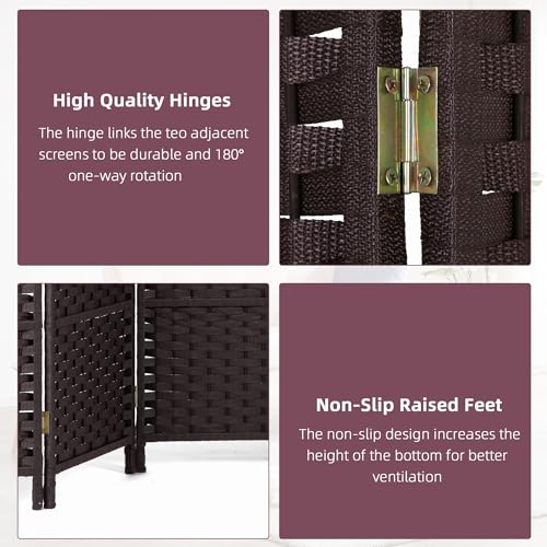 Capacmkseh Room Dividers Panel for Room Separation, Wood Wall Panels Folding Privacy Screens, Partition Room Dividers 5.57 Ft Tall, 4 Panels Capacmkseh