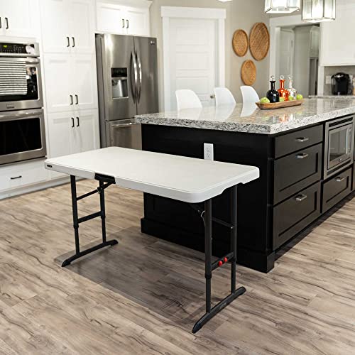 LIFETIME 80387 4-Foot Commercial Adjustable Folding Table, Almond Lifetime
