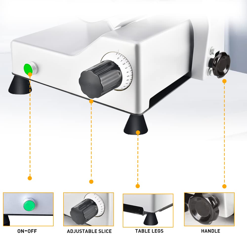 Meat Slicer,Commercial Meat Slicer,340W Frozen Meat Cheese Deli Slicer,10 inch Electric Food Slicer,Easy to Clean,Low Noises, Home Use and for Commercial-Meat Slicer for Home LELOCLE