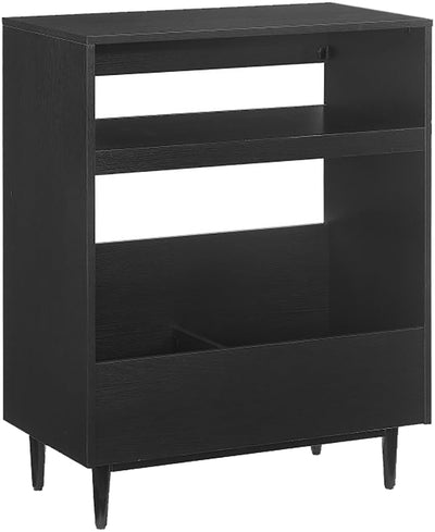 Crosley Furniture Liam Turntable Record Player Stand with Storage for Vinyl Records, Mid Century Modern, Black