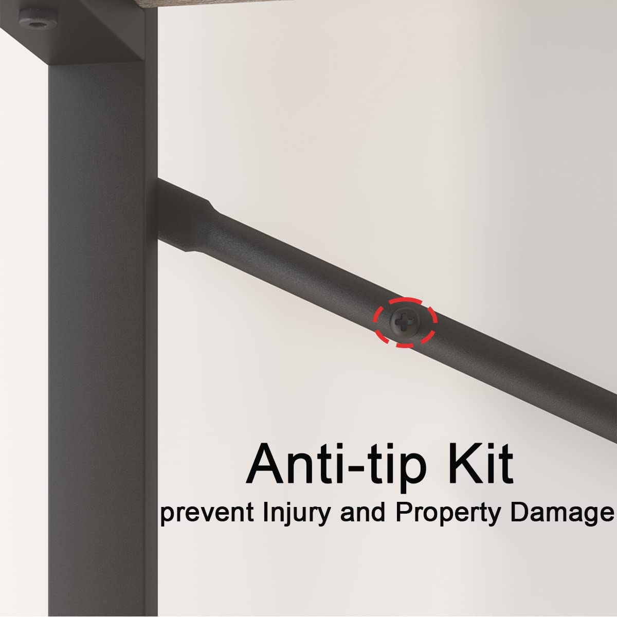 HSH Rustic Oak 6-Tier Tall Bookcase & Storage Rack with Metal Frame HSH