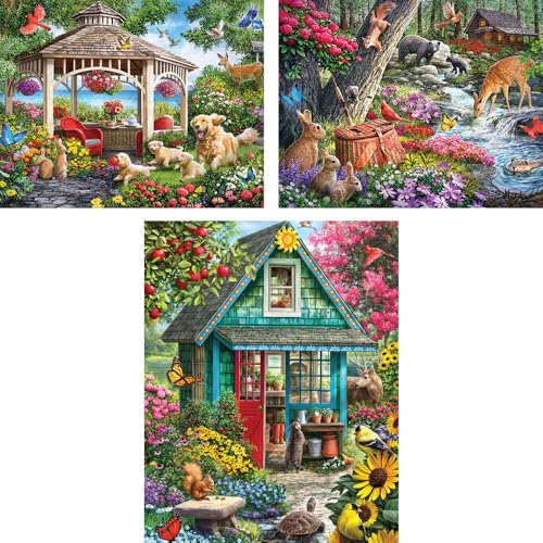 Bits and Pieces Set of 3 Jigsaw Puzzles 100 Pieces - Country Animals Set Bits and Pieces