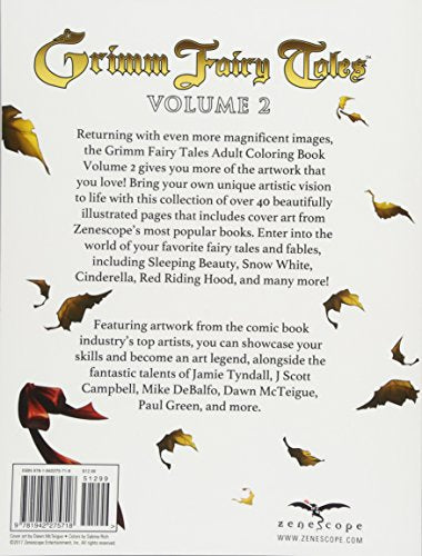 Grimm Fairy Tales Adult Coloring Book Volume 2 Zenescope