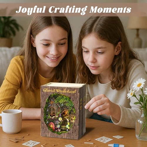 Flever Dollhouse Miniature DIY House Kit Creative Room with Furniture for Romantic Valentine's Gift (Forest Wonderland)
