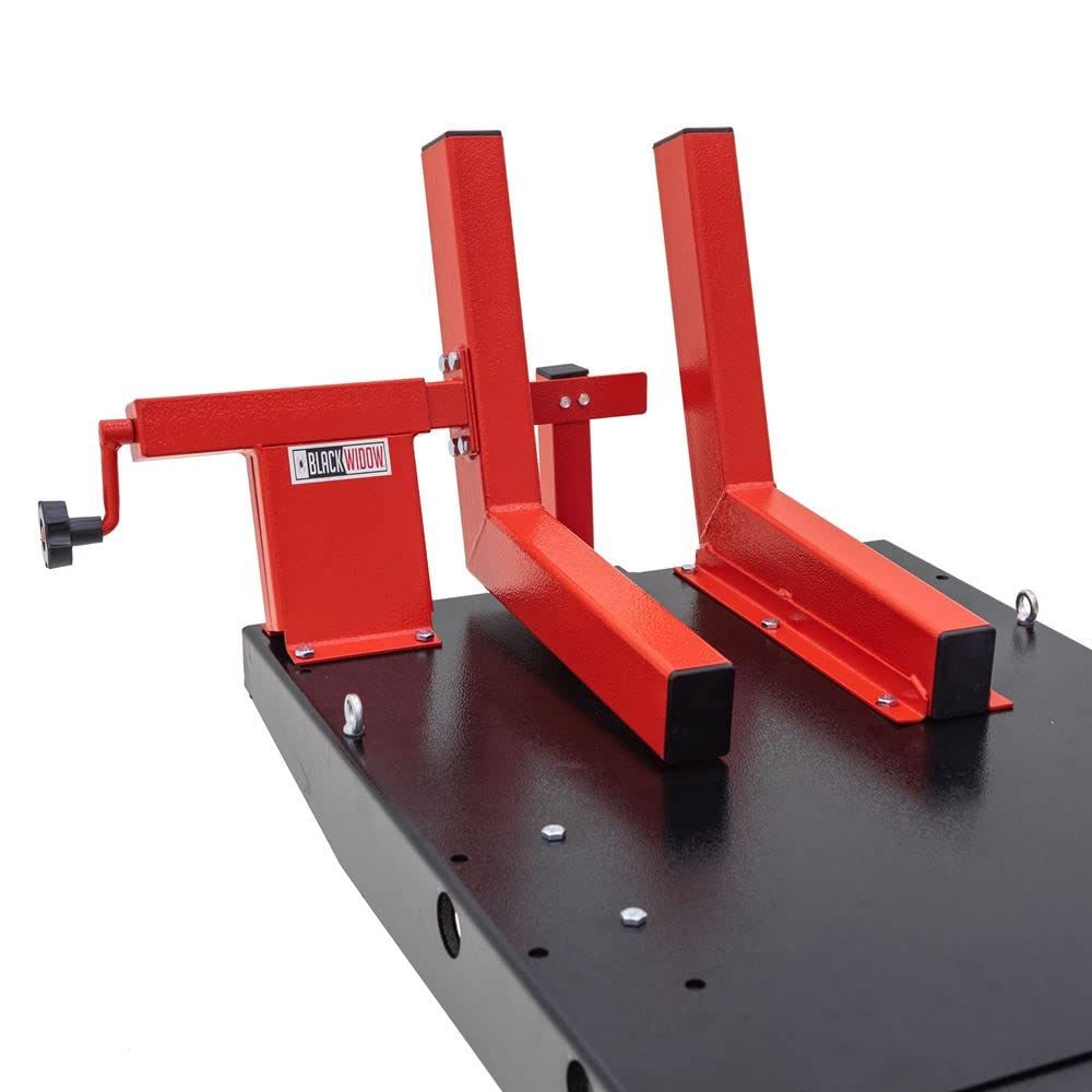 Black Widow Extra-Wide Pneumatic ProLift Motorcycle Scissor Lift Table 1,500 lb. Maximum Capacity with 31.25" Maximum Lift Height Black Widow