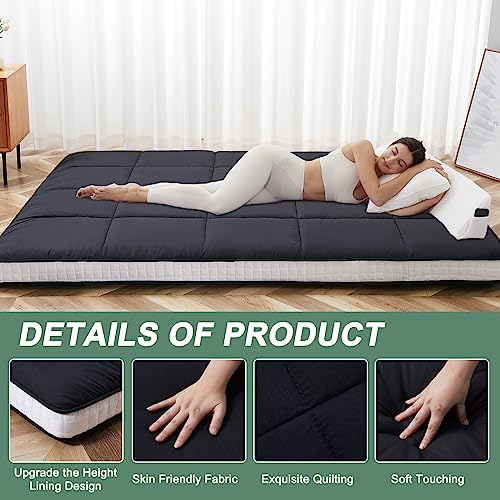 LILYPELLE Twin Size Futon Mattress - Extra Thick Japanese Floor Mattress, Foldable Roll Up Mattress Sleeping Tatami Mat Floor Lounger Guest Bed, Easy to Store and Portable for Camping LILYPELLE