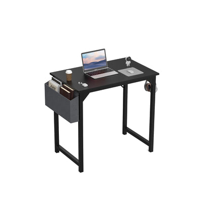 DUMOS 32 Inch Office Small Computer Desk Modern Simple Style Writing Study Work Table for Home Bedroom - Wood Black