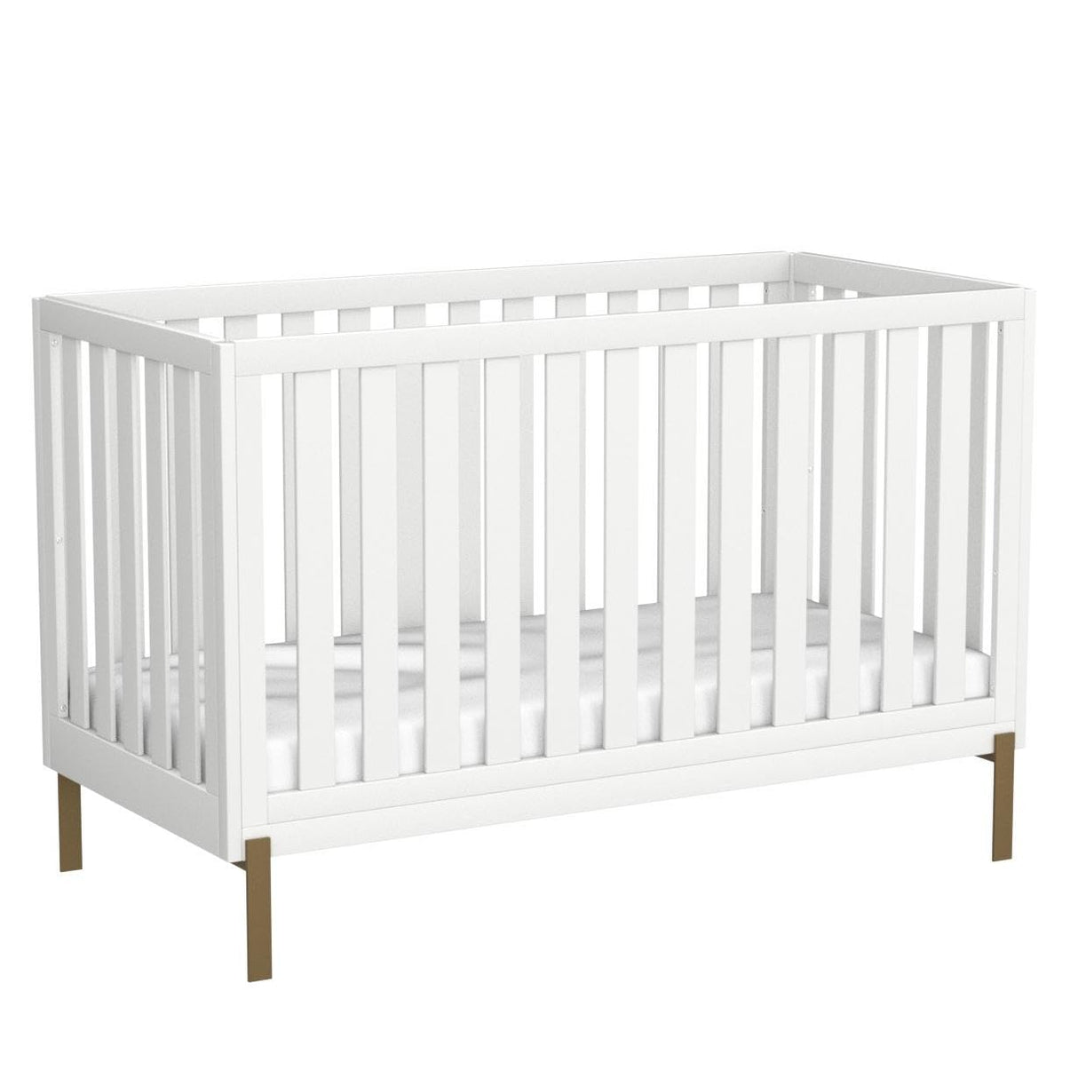 Delta Children Hendrix 4-in-1 Convertible Crib, Bianca White/Bronze Delta Children