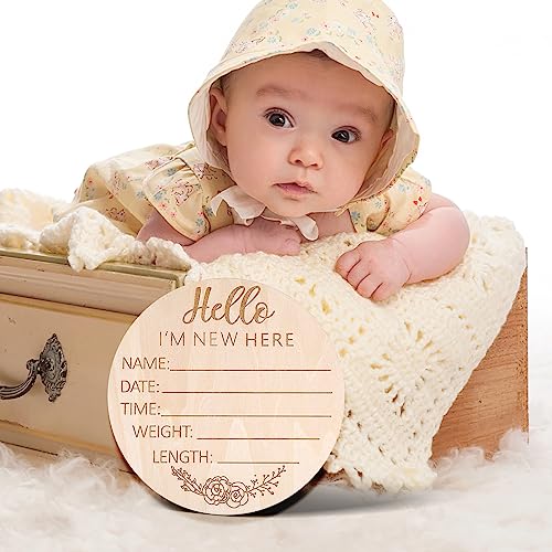 Ouligay Baby Announcement Sign Newborn Announcement Sign Baby Name Announcement Sign Personalized Baby Announcement Sign Wooden Baby Name Sign Ouligay