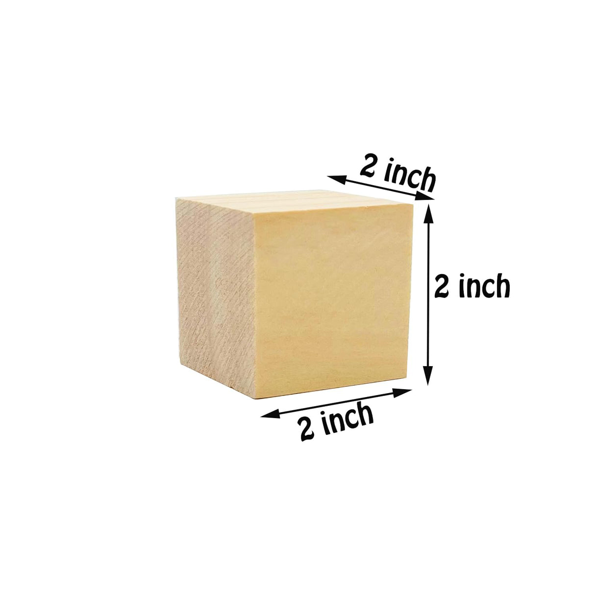 6 Pcs 2 Inch Wood Cubes, Unfinished Natural Wood Square Blocks for Arts and Crafts XYSMZM