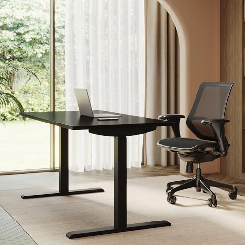 Realspace® Magellan 60"W Pneumatic Height-Adjustable Standing Desk, Espresso Realspace