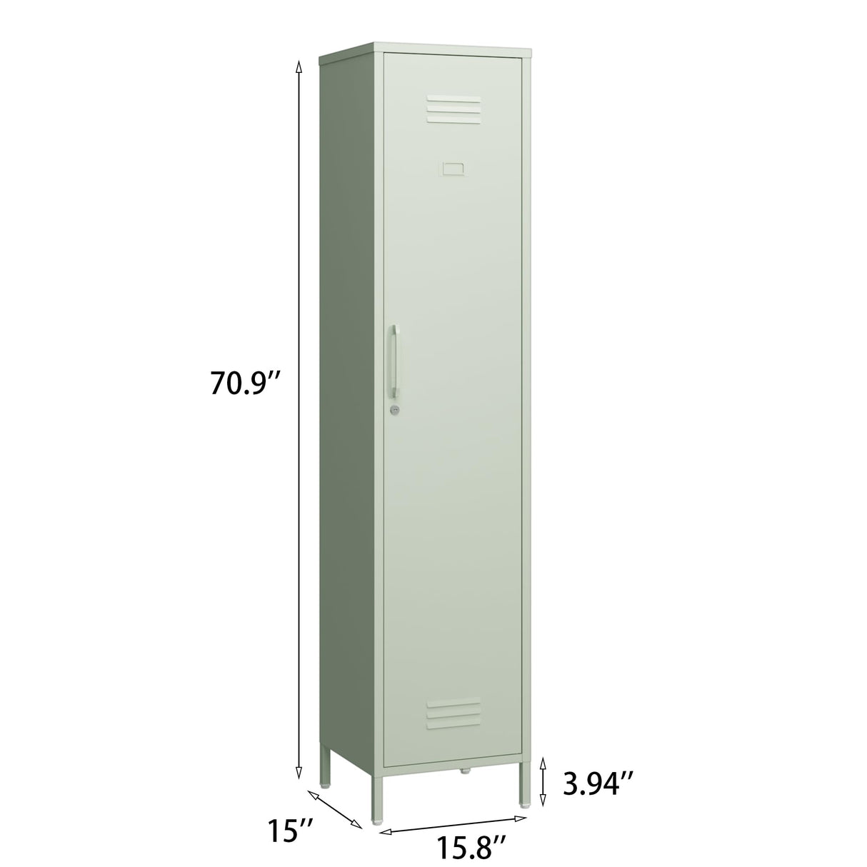 Elitehouse Single Door Mint Metal Locker with Adjustable Shelves, Green Tall Metal Locker Storage Cabinet,Easy Assembly for Living Room Bedroom (15.8”W x 15”D x 70.9”H ) Elitehouse
