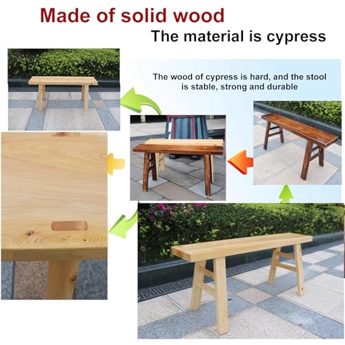 Skinny Bench, Wood Entry Bench, Farmhouse Wood Bench, Narrow Entryway Bench, Dining Room Bench, Vintage Bench, for Living & Dining Room, Rustic Design, Natural Finish(Yellow,98 * 24 * 45cm) WoodArtSupply