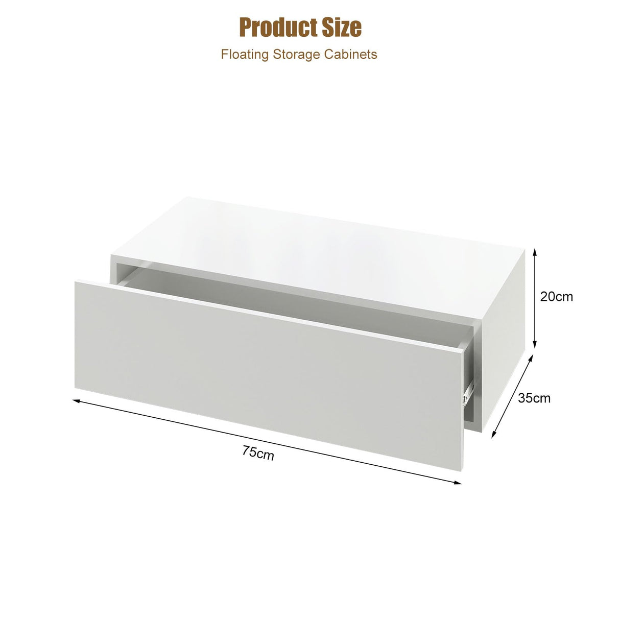 HedoAjim White Floating Nightstand with Drawer – Modern Wall-Mounted Storage for Bedroom or Living Room HedoAjim