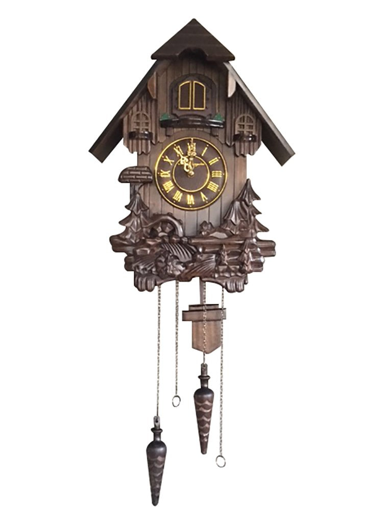 Vmarketingsite Wall Cuckoo Clocks Black Forest Wooden Cuckoo Clock. Black Forest Hand-Carved Cuckoo Clock. Bright Cuckoo Bird Sounds On The Hour and Chime Has Automatic Shut-Off. Excellent Gift. Vmarketingsite