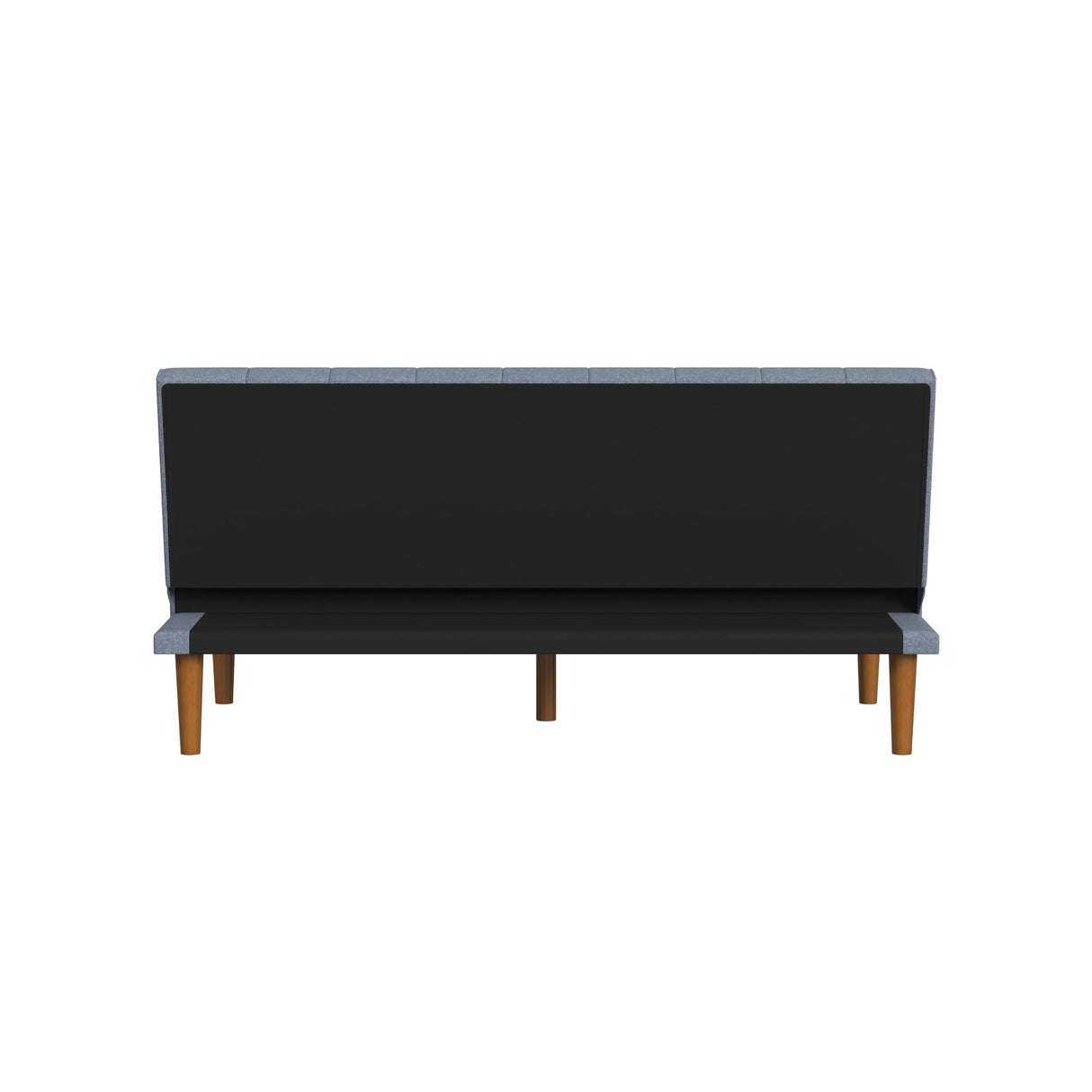 HomePop Upholstered Bergen Convertible Futon Sofa Bed, Modern Sofa Couches for Living Room, Small Spaces, Dorm, Apartment, Blue Woven HomePop