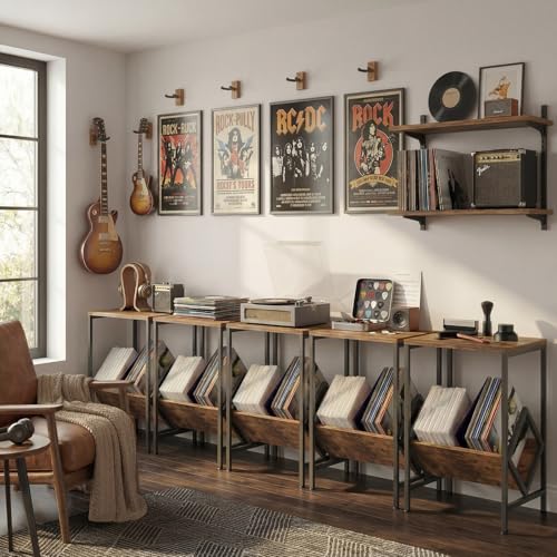 VonDream Spacious Turntable Stand with Vinyl Record Storage, Holds 80+ LPs, All-in-One Record Player & Album Storage, Record Player Stand with Storage VonDream