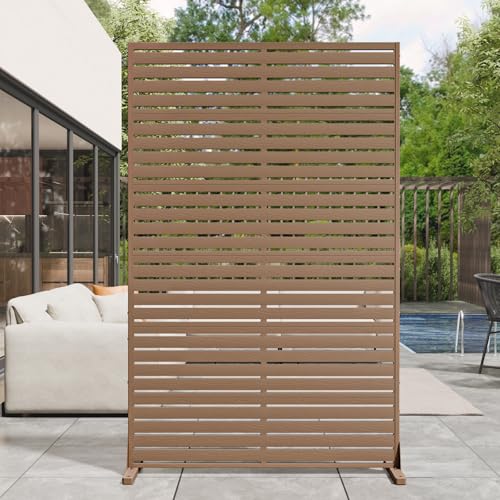 Trygoal Privacy Fence Screen Outdoor Freestanding Privacy Panel, 72" H×47" W HDPE Decorative Panels with Stand, Room/Garden Divider, Outdoor Privacy Screen for Patio,Deck, Balcony, Pool Trygoal