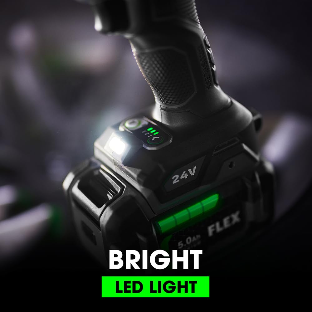 FLEX 24V Brushless Cordless 1/2-Inch 1,150 Ft-Lbs High Torque Impact Wrench Kit with 5.0Ah Lithium Battery and 160W Fast Charger - FX1471-1C FLEX