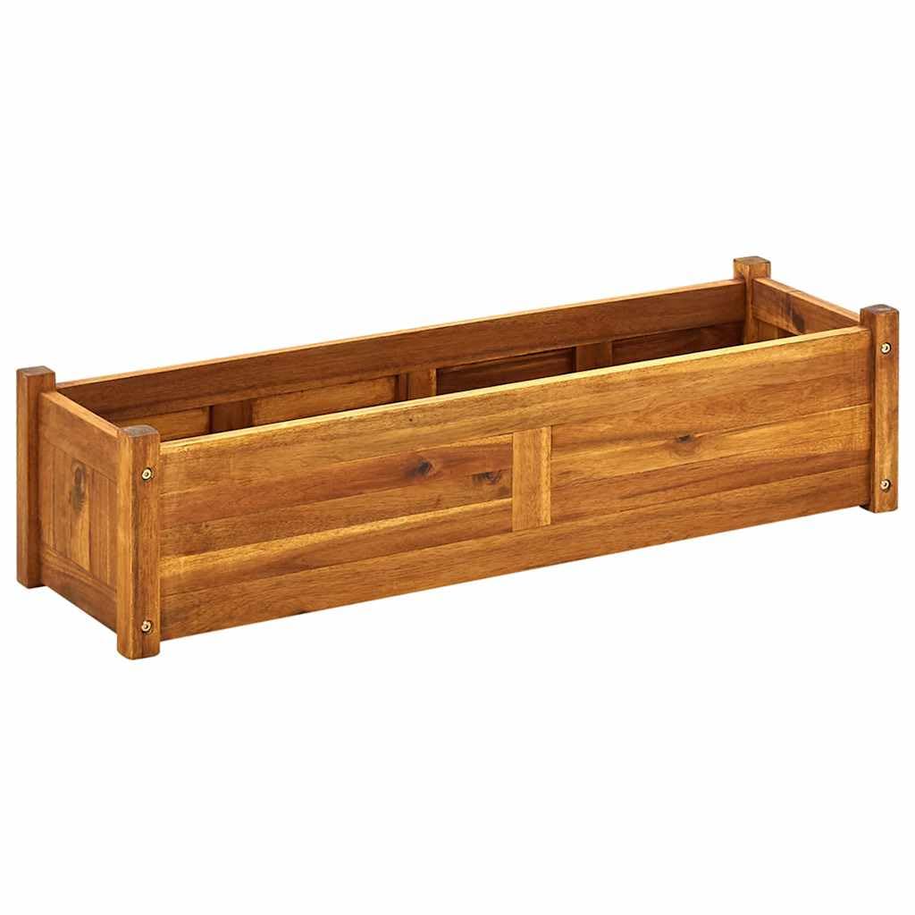 vidaXL Garden Raised Bed, Wooden Raised Flower Bed for Flowers and Plants, Solid Acacia Wood Planter, Outdoor and Indoor Use, Brown vidaXL