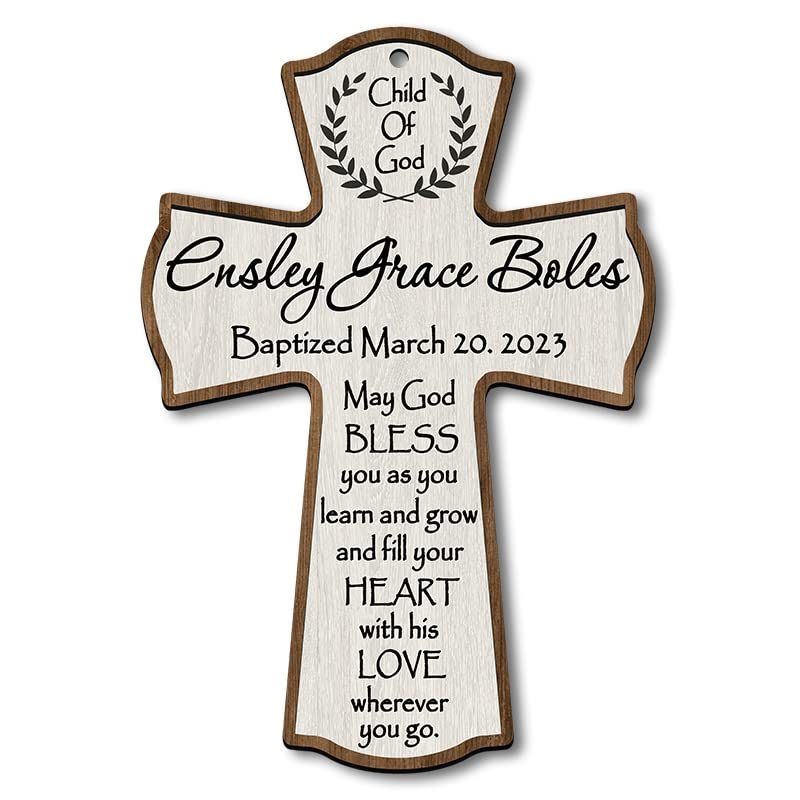 Personalized Baptism Cross wood sign, Baby baptism cross wooden sign, Baptism gifts for kids wood sign, Christening gift for godson girls, Cross for kids room, First holy communion decorations sign4 IZI POD