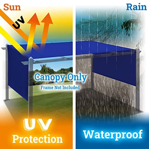 BenefitUSA Universal Replacement Top Pergola Structure (18' L x 8.2' W) Gazebo Canopy Cover Only(Blue BenefitUSA