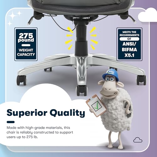 Serta Bryce Executive Office Chair, Ergonomic Computer DeskChairs with Patented AIR Lumbar Support, Comfy Body Pillows, Height Adjustable, Swivel Base with Wheels, Bonded Leather, Gray Serta