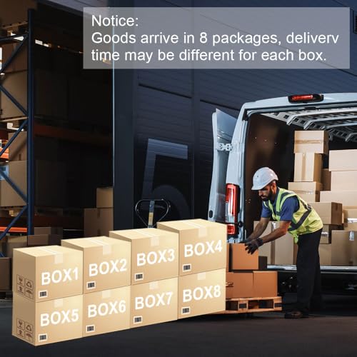 YOPTO 127" L-Shaped Sectional Couch with Movable Ottoman & 6 Throw Pillows,7 Seat Chenille Upholstered Sofa W/2 Cup Holder,USB Port & Hidden Storage Box,DIY Combination,for Living Room,Apartment,Beige YOPTO