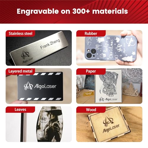 AlgoLaser 10W Laser Engraver Machine - Laser Engraver/Cutter with 3.5" Smart Touchscreen & AlgoOS System, 12000mm/min Speed, 0.05mm Laser Spot, Laser Engraving for Metal, Wood, Glass & Leather AlgoLaser