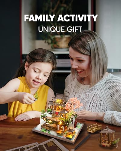 DIY Miniature House Kit, DIY Dollhouse Kit for Adults to Build, Mini House Kit with LED, Mayberry Street Miniatures, Ideal Gifts for Birthday, Valentine Christmas(Wonderland)