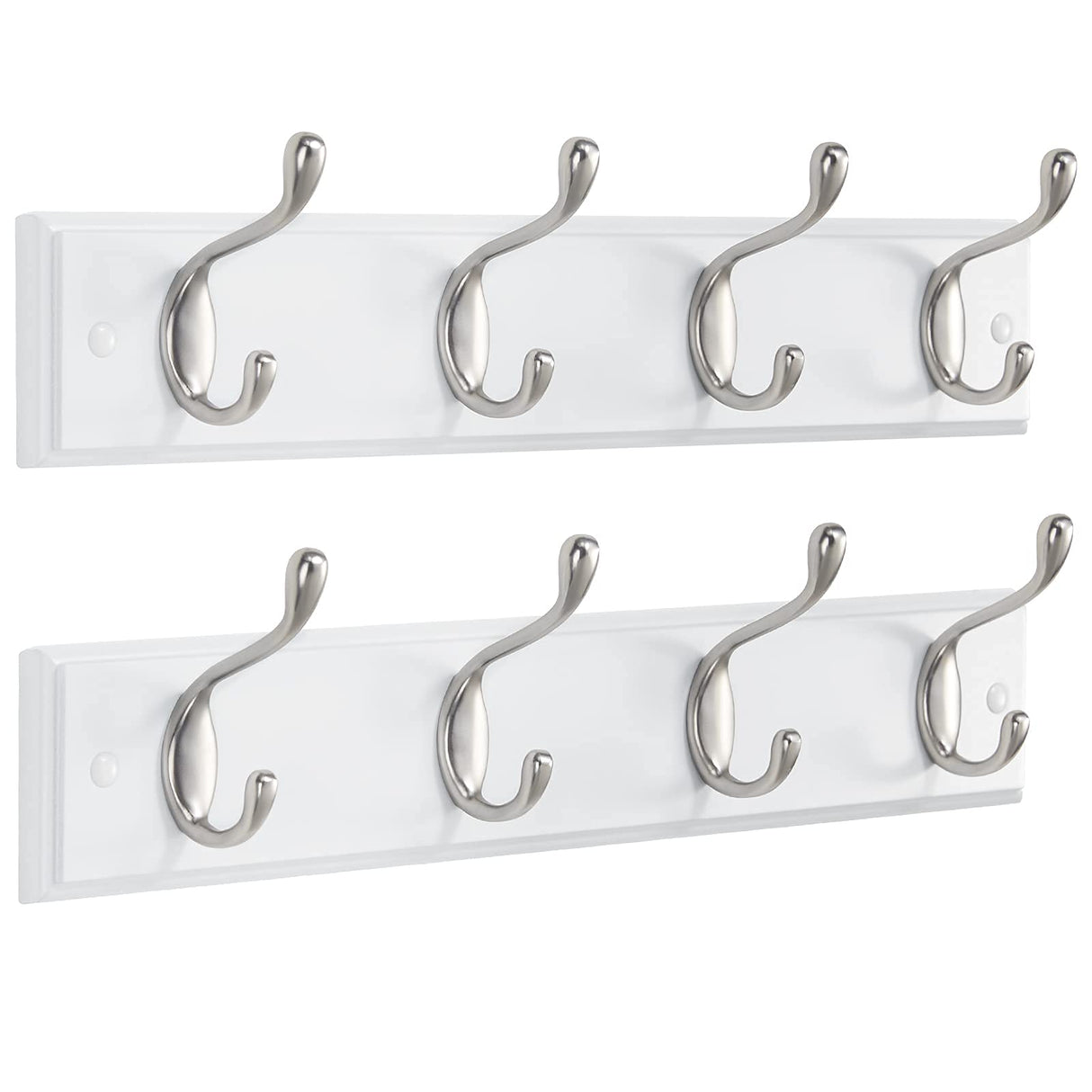 AMADA HOMEFURNISHING Coat Rack Wall Mount 2 Pack, Coat Hooks Wall Hooks Coat Hangers for Wall, Hat Racks Hooks for Hanging Coats Wall Mounted, White AMADA HOMEFURNISHING