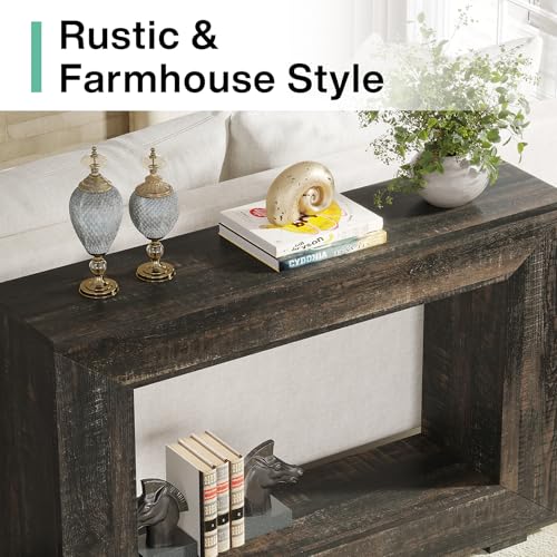 Tribesigns Farmhouse Console Table, 47 Inches Entryway Console Table with Storage, Industrial Hallway Accent Table for Living Room, Entrance Tribesigns