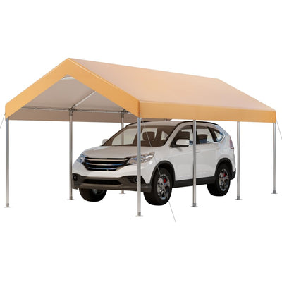 VerisShade 12x20FT Carport, Car Canopy, Portable Garage, Easy to Assemble, Carport Canopy 12x20FT Heavy Duty for Car, Bike, Boat, Party (Khaki)
