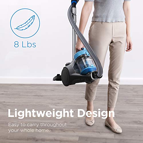 Eureka WhirlWind Bagless Canister 2.5L Vacuum Cleaner, Lightweight Vac for Carpets and Hard Floors, NEN110A, Blue Eureka