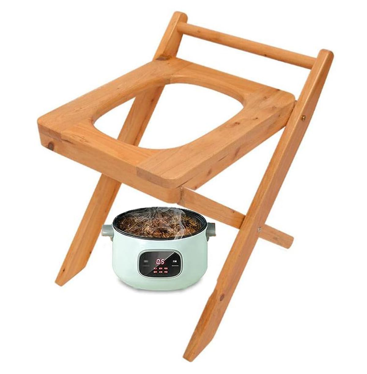 AMGBYMGB Foldable Yoni Steam Seat,Wooden Steaming Seat with Four Legs,Yoni Steamer Chair,Three-Dimensional Toilet,Bathroom Antiskid Shower Stool,Steaming Chair V Steam at Home Kit 15.7“H,No Steamer AMGBYMGB