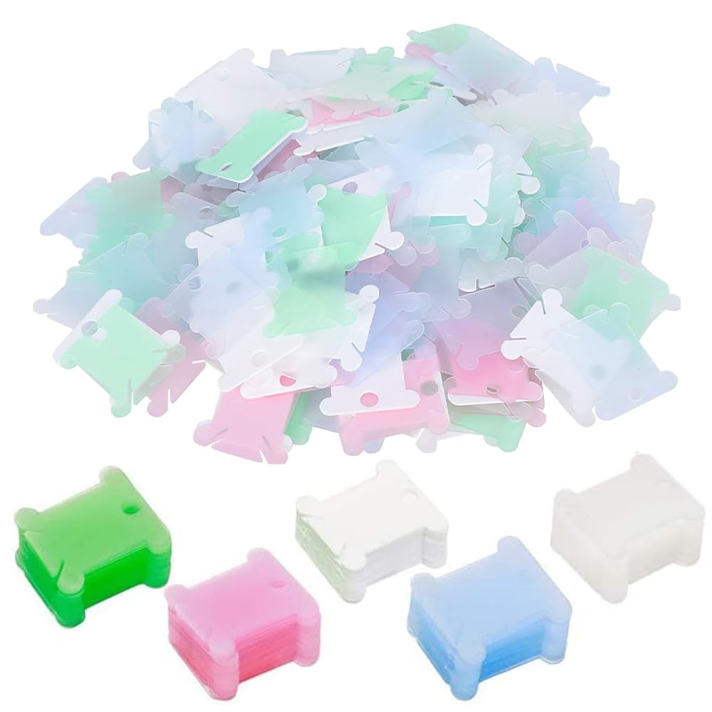 Embroidery Floss Bobbins, 50 Pcs Embroidery Floss Organizer, Plastic Embroidery Thread Cards for Cross Stitch Thread Holder Sewing Storage(Mixture Colour) Much Hotter