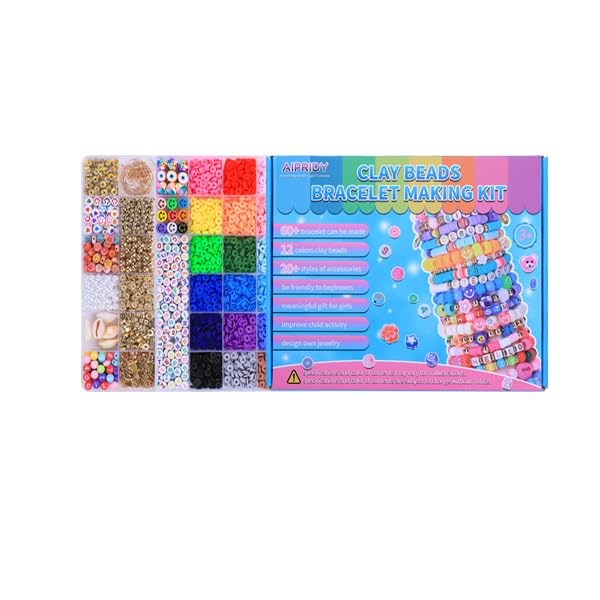 Clay Beads Bracelet Making Kit, 6500 Pieces, 24 Colors, Preppy Beads with Charms, DIY Jewelry Crafts for Kids 6-13 AIPRIDY