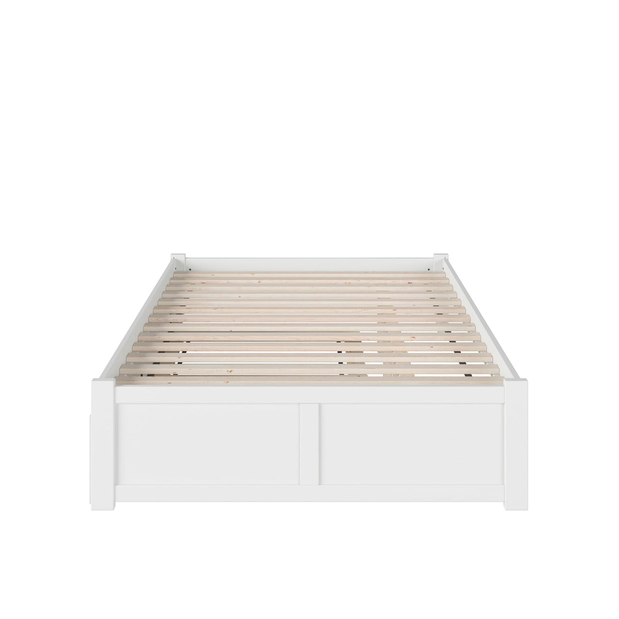 AFI Concord Queen Size Platform Bed with Footboard & Twin XL Trundle in White AFI