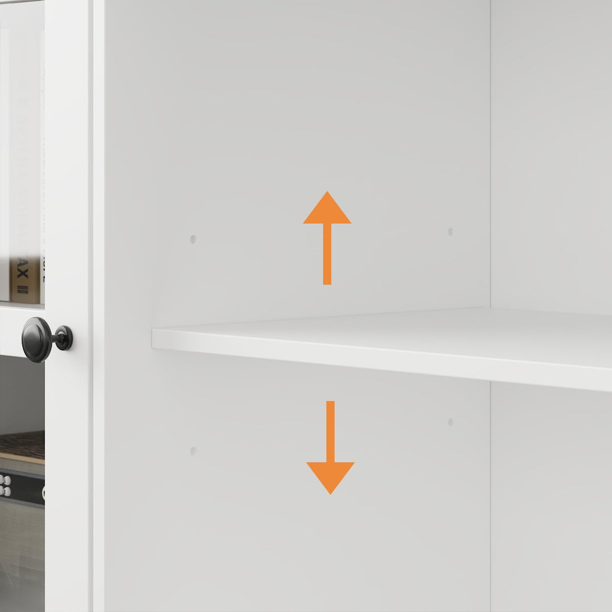 ROMSHINE Wall Unit Entertainment Center, TV Wall Units for Living Room with Storage, 102" W Large Farmhouse TV Stand with Glass Doors, Ajustable Bookshelf & Bridge for Bedroom, White ROMSHINE