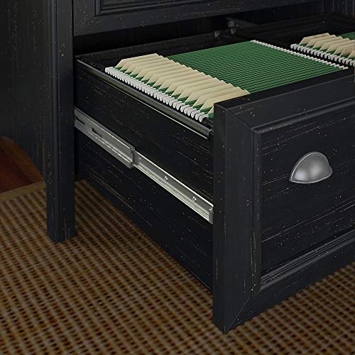 Bush Furniture Fairview 2 Drawer Lateral File Cabinet in Antique Black/Hansen Cherry, Home Office Storage for Letter, Legal, and A4-size Documents Bush Business Furniture