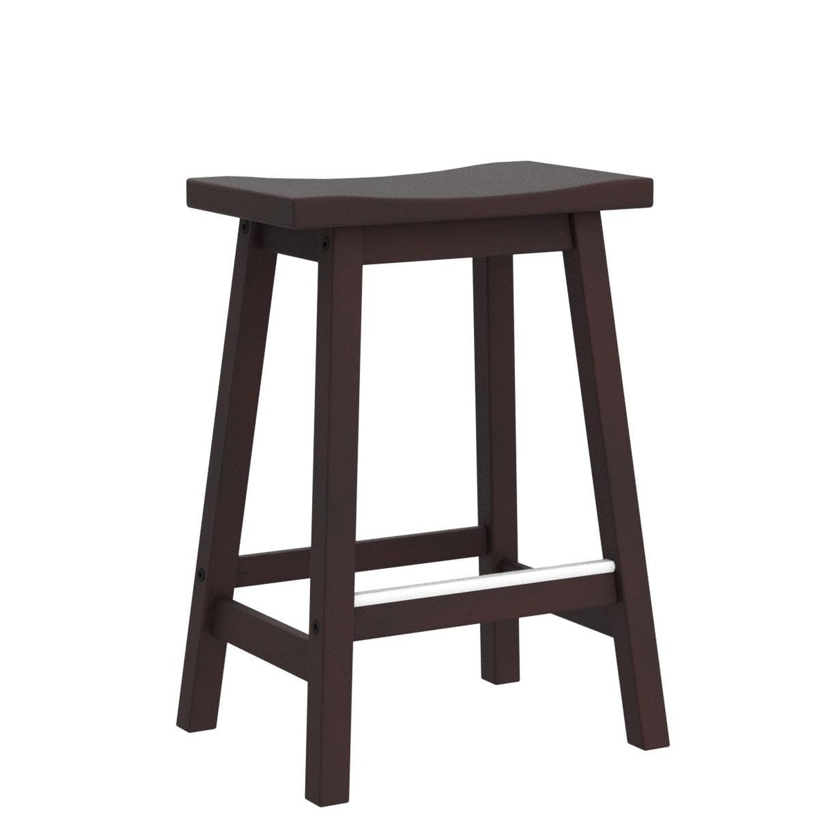PayLessHere Bar Stools Set of 2 for Kitchen Counter Solid Wooden Saddle Stools 24-Inch Height Home Furniture Barstool, Brown PayLessHere