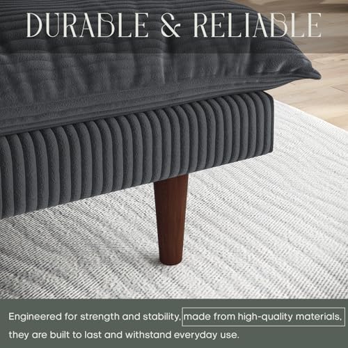 DreamDashio Futon Sofa Bed, 69 inch Futon Couch with Adjustable Backrest, Corduroy Convertible Sleeper Sofa Bed, Folding Sleeper Recliner for Apartment, Living Room, Office, Grey DreamDashio