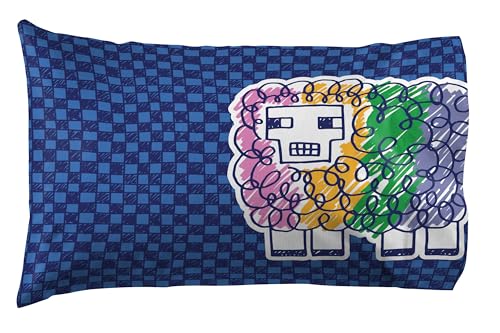 Jay Franco Kids Sheet Set with Fitted, Flat Sheets & Pillow Cover - Ultra-Soft Bedding with Pillowcase for Room Decor, Multi - Minecraft, 3 Piece Twin Jay Franco